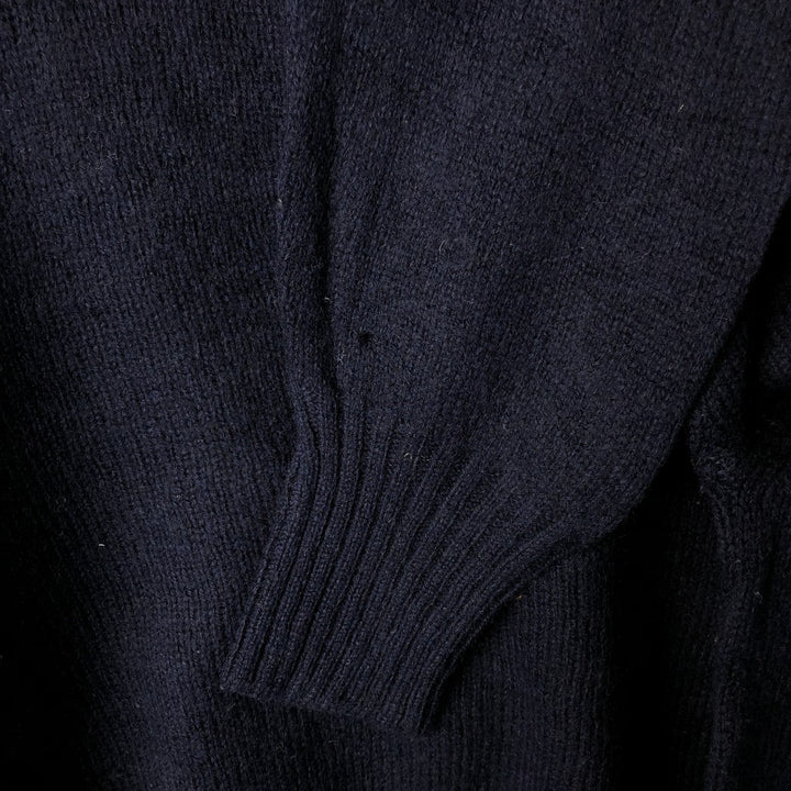 Vintage 1970'S Pendleton Country Traditionals Mock Neck Wool Knit Sweater, Men's Size Large wool navy blue type Vintage Second Hand