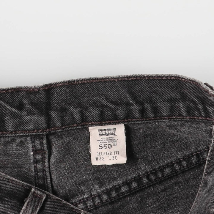 00'S Levi's 550 Relaxed Fit Black Denim Tapered Denim Pants Men's W32 cotton black type Vintage Second Hand