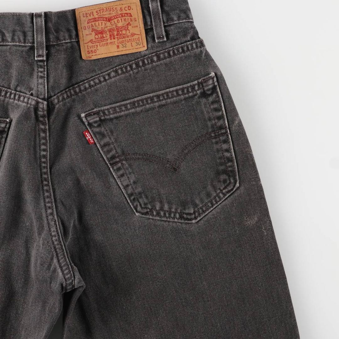 00'S Levi's 550 Relaxed Fit Black Denim Tapered Denim Pants Men's W32 cotton black type Vintage Second Hand