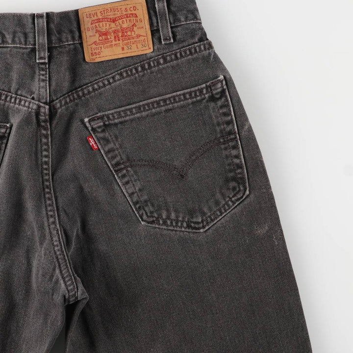00'S Levi's 550 Relaxed Fit Black Denim Tapered Denim Pants Men's W32 cotton black type Vintage Second Hand