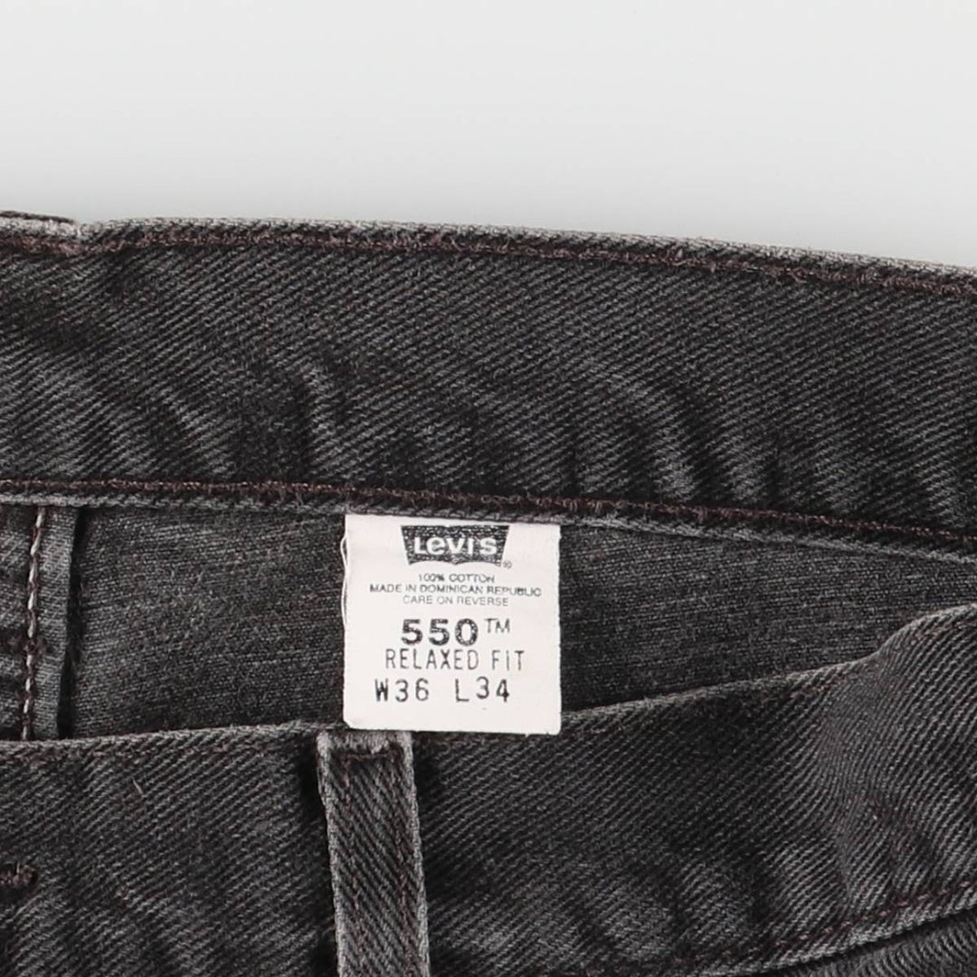 2000'S Levi's 550 Relaxed Fit Tapered Denim Pants, Black, Men's, Size W36 cotton black type Vintage Second Hand