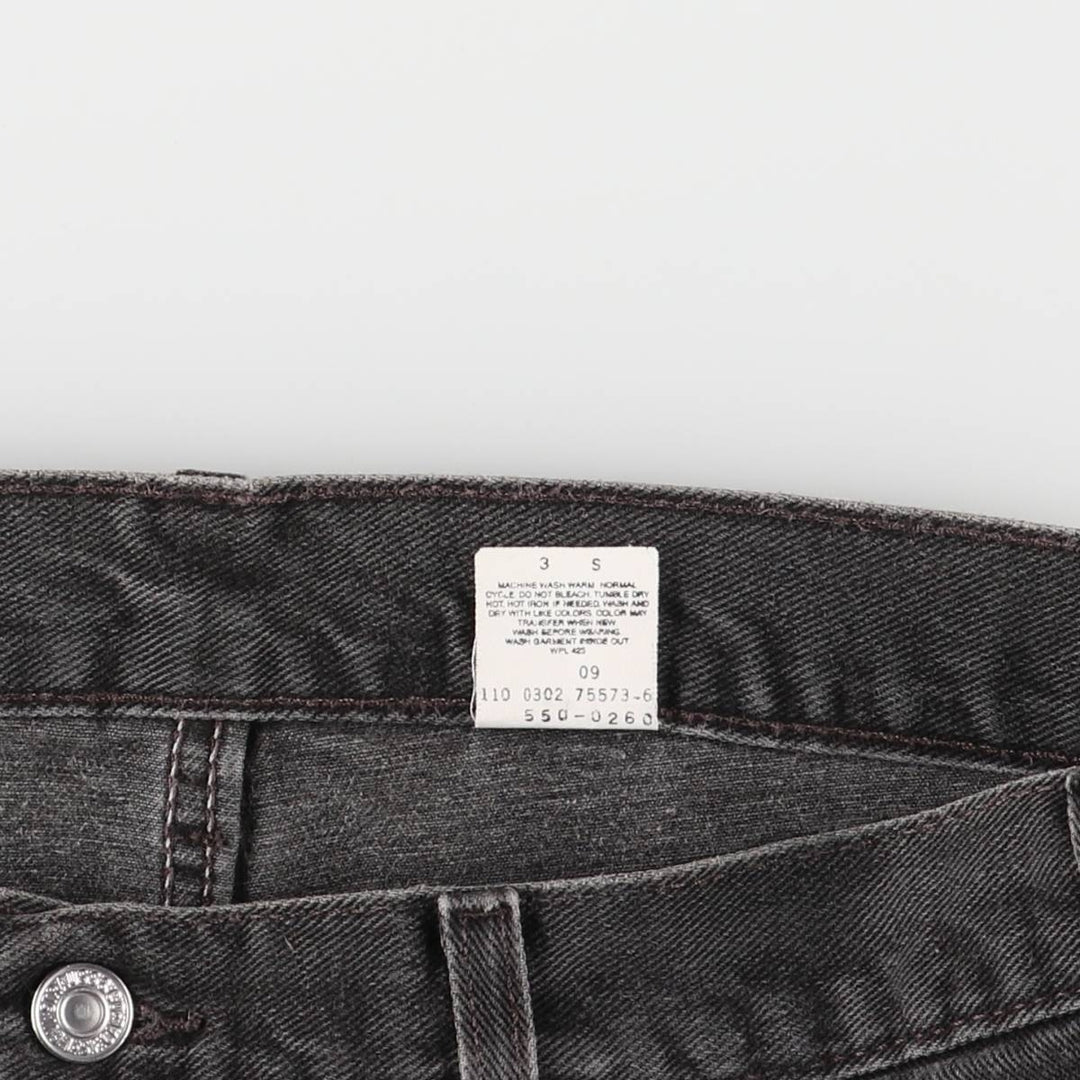 2000'S Levi's 550 Relaxed Fit Tapered Denim Pants, Black, Men's, Size W36 cotton black type Vintage Second Hand