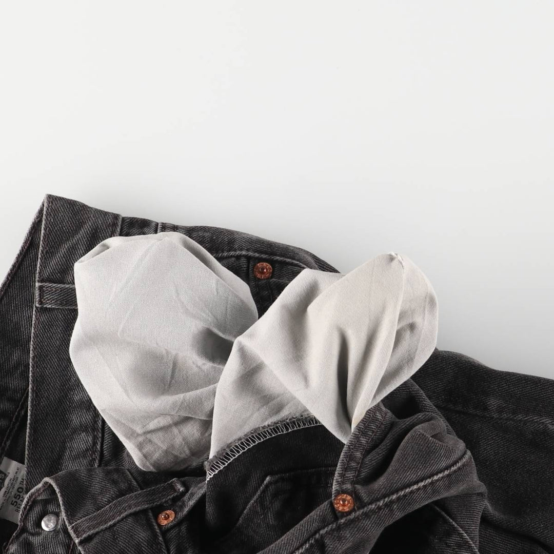 2000'S Levi's 550 Relaxed Fit Tapered Denim Pants, Black, Men's, Size W36 cotton black type Vintage Second Hand