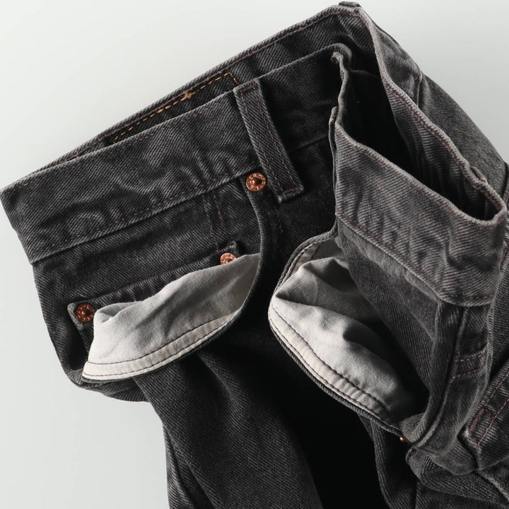 00'S Levi's 550 Relaxed Fit Black Denim Tapered Denim Pants Men's W34 cotton black type Vintage Second Hand
