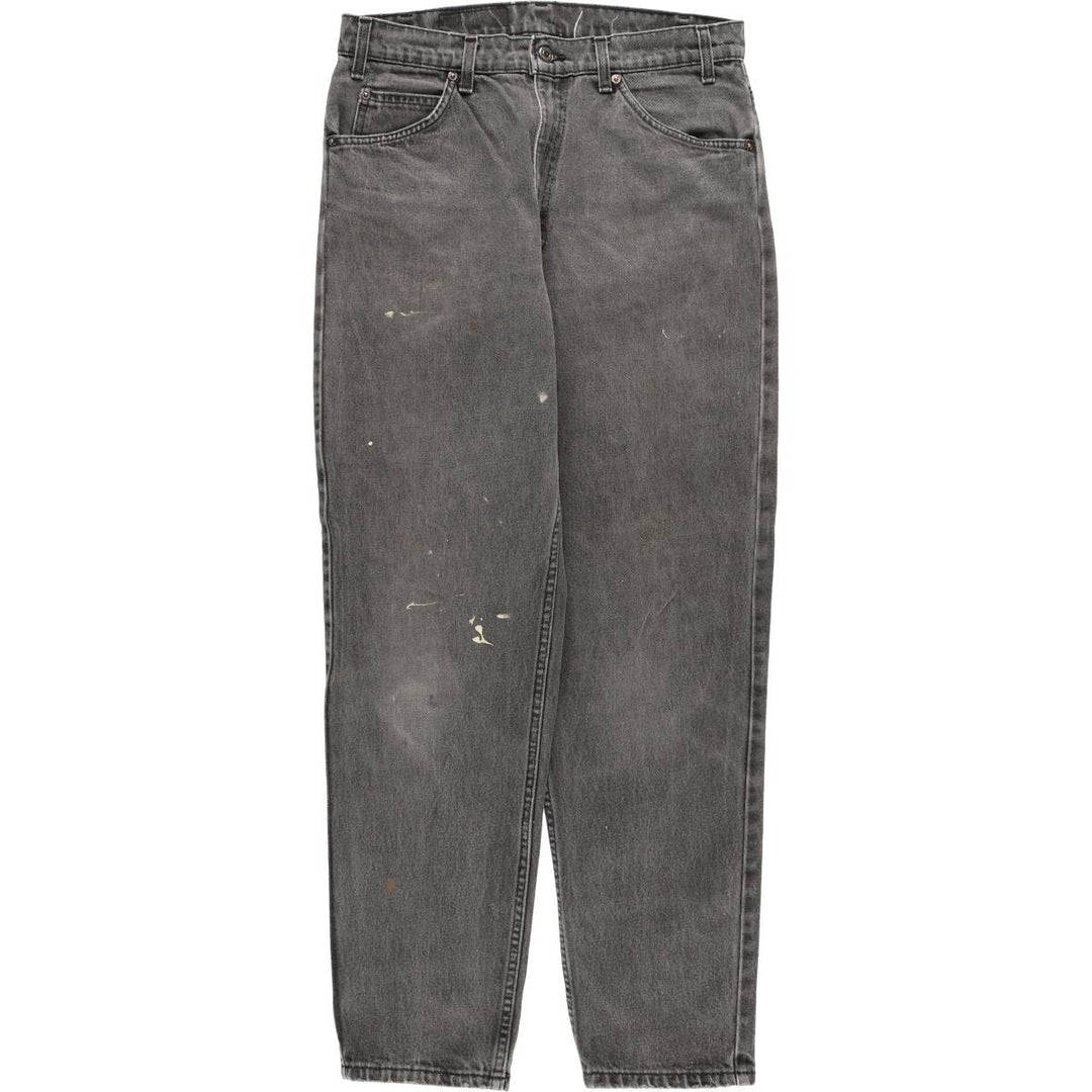 Levi's 550 Relaxed Fit Tapered Leg Men's Tapered Denim Pants with Orange Tabs and Black Denim, Size W33 unclear black type Vintage Second Hand