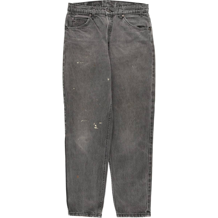 Levi's 550 Relaxed Fit Tapered Leg Men's Tapered Denim Pants with Orange Tabs and Black Denim, Size W33 unclear black type Vintage Second Hand