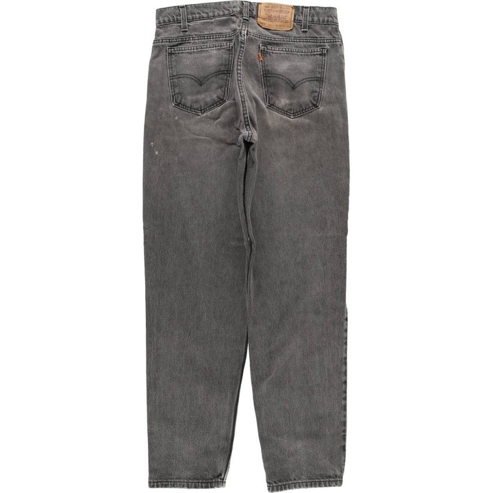 Levi's 550 Relaxed Fit Tapered Leg Men's Tapered Denim Pants with Orange Tabs and Black Denim, Size W33 unclear black type Vintage Second Hand