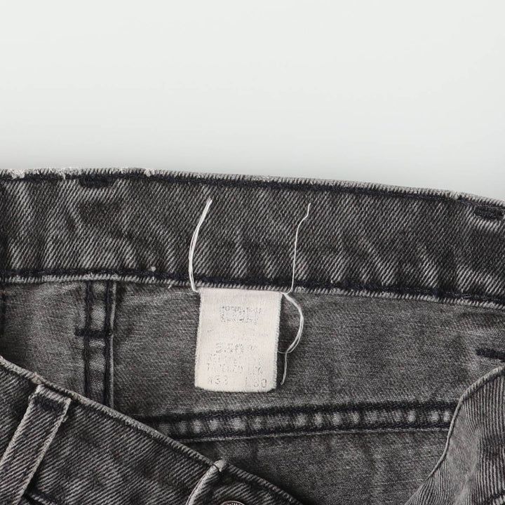Levi's 550 Relaxed Fit Tapered Leg Men's Tapered Denim Pants with Orange Tabs and Black Denim, Size W33 unclear black type Vintage Second Hand