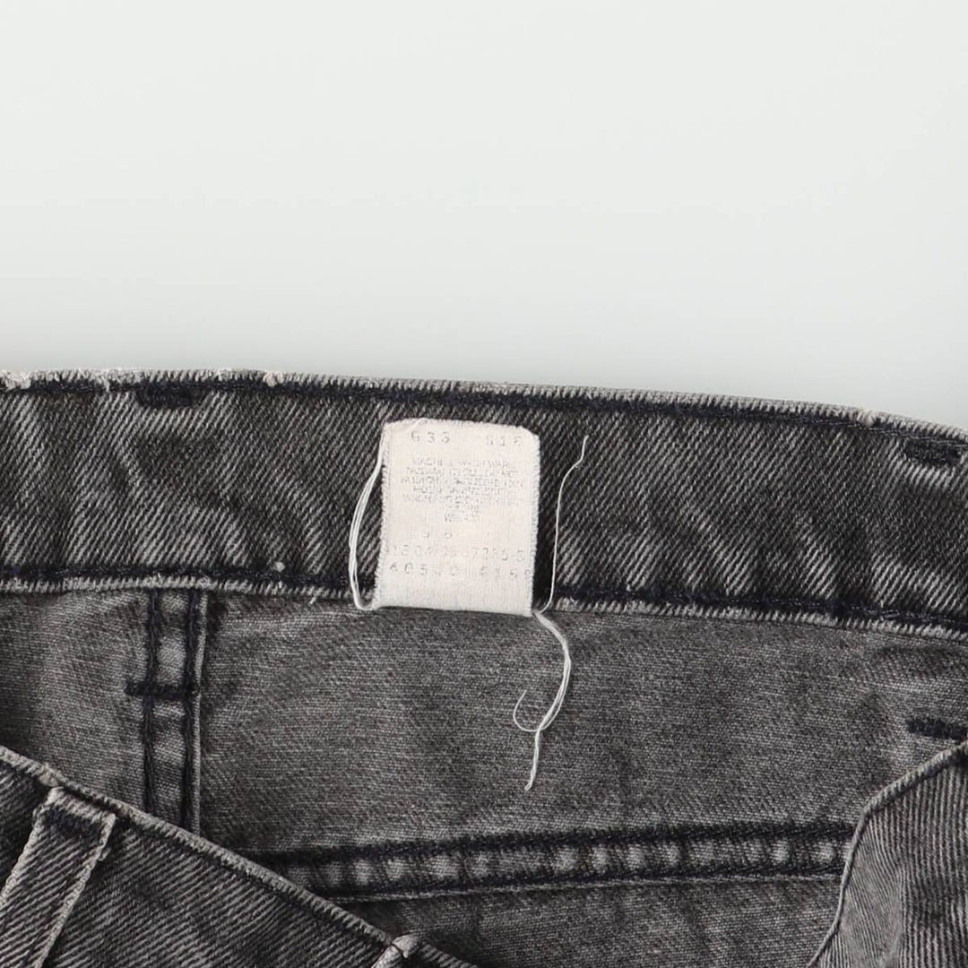 Levi's 550 Relaxed Fit Tapered Leg Men's Tapered Denim Pants with Orange Tabs and Black Denim, Size W33 unclear black type Vintage Second Hand