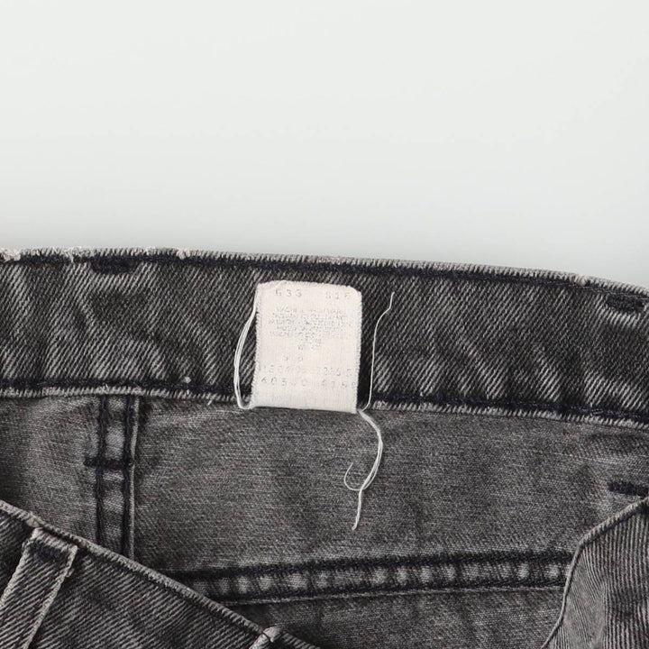 Levi's 550 Relaxed Fit Tapered Leg Men's Tapered Denim Pants with Orange Tabs and Black Denim, Size W33 unclear black type Vintage Second Hand