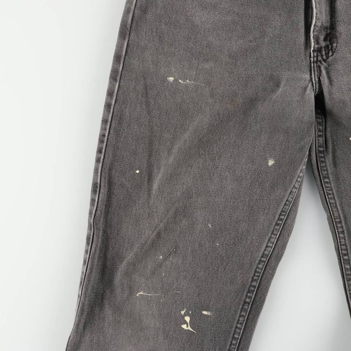 Levi's 550 Relaxed Fit Tapered Leg Men's Tapered Denim Pants with Orange Tabs and Black Denim, Size W33 unclear black type Vintage Second Hand