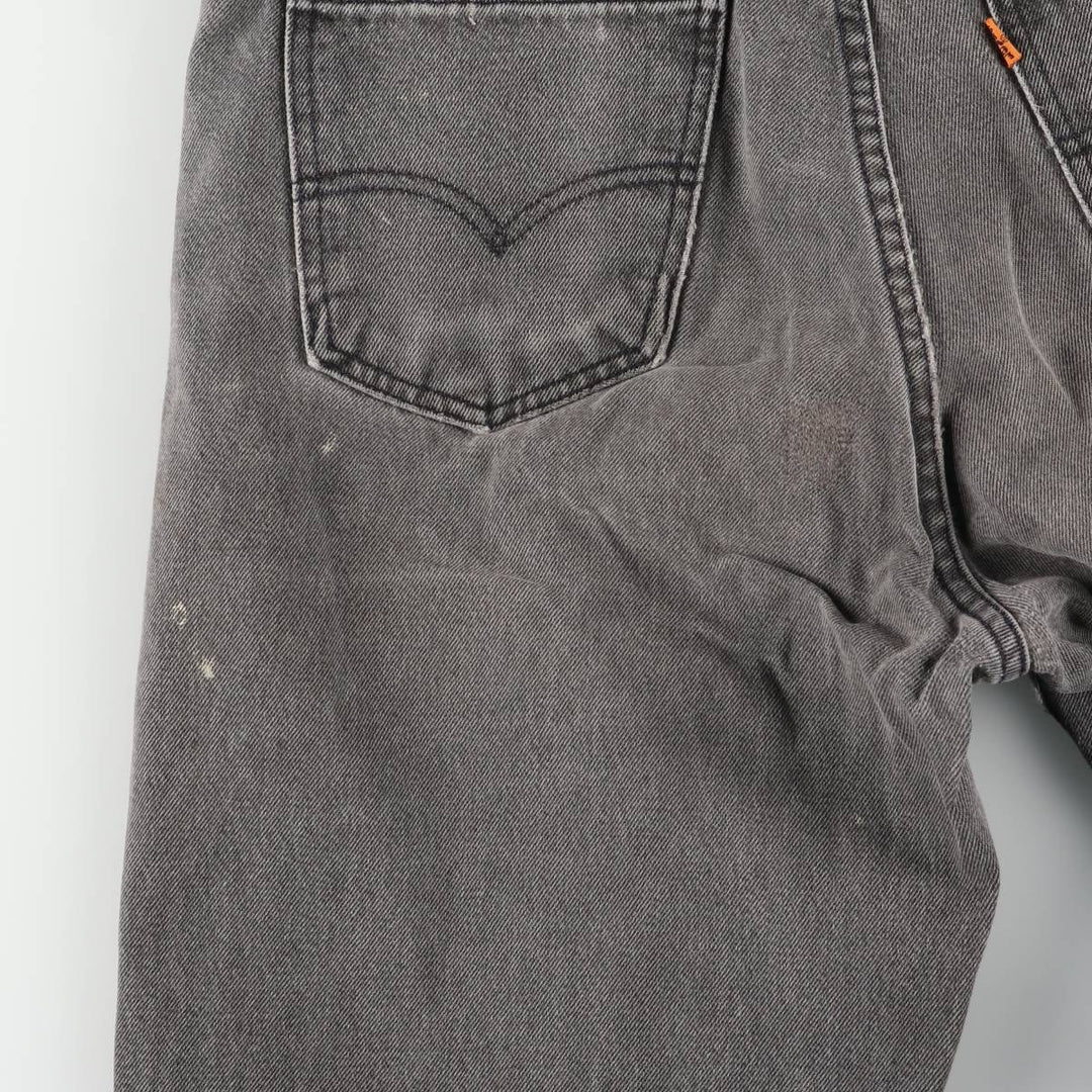 Levi's 550 Relaxed Fit Tapered Leg Men's Tapered Denim Pants with Orange Tabs and Black Denim, Size W33 unclear black type Vintage Second Hand