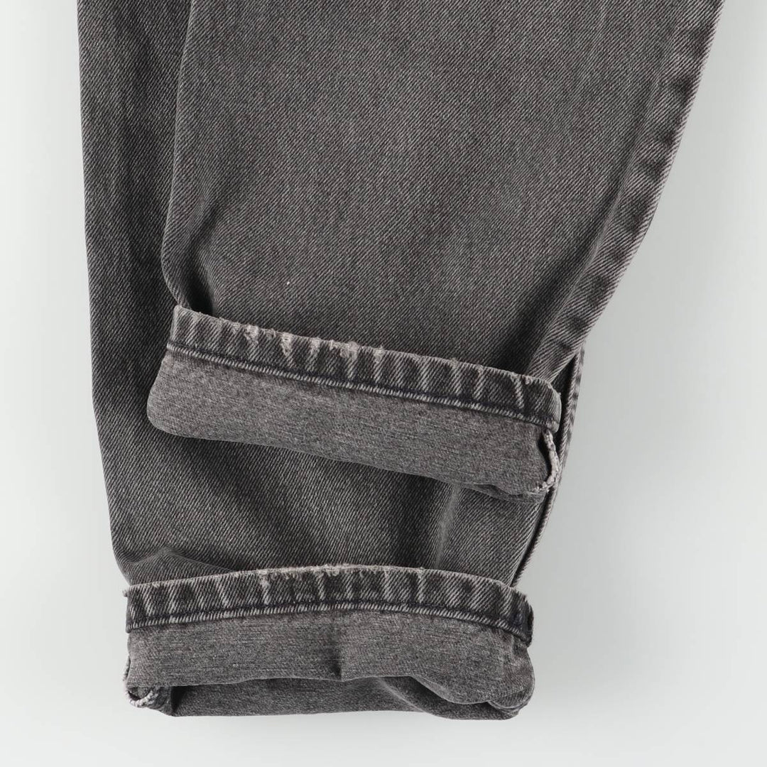 Levi's 550 Relaxed Fit Tapered Leg Men's Tapered Denim Pants with Orange Tabs and Black Denim, Size W33 unclear black type Vintage Second Hand