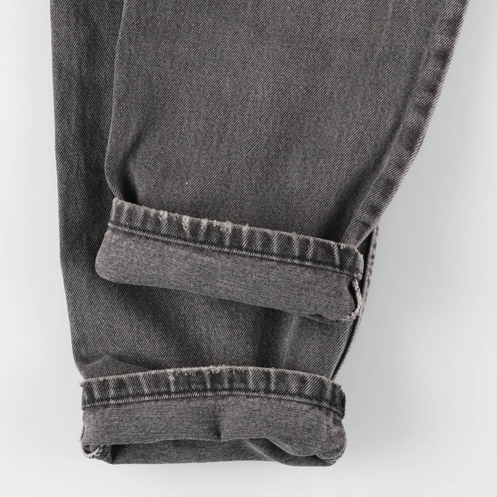 Levi's 550 Relaxed Fit Tapered Leg Men's Tapered Denim Pants with Orange Tabs and Black Denim, Size W33 unclear black type Vintage Second Hand