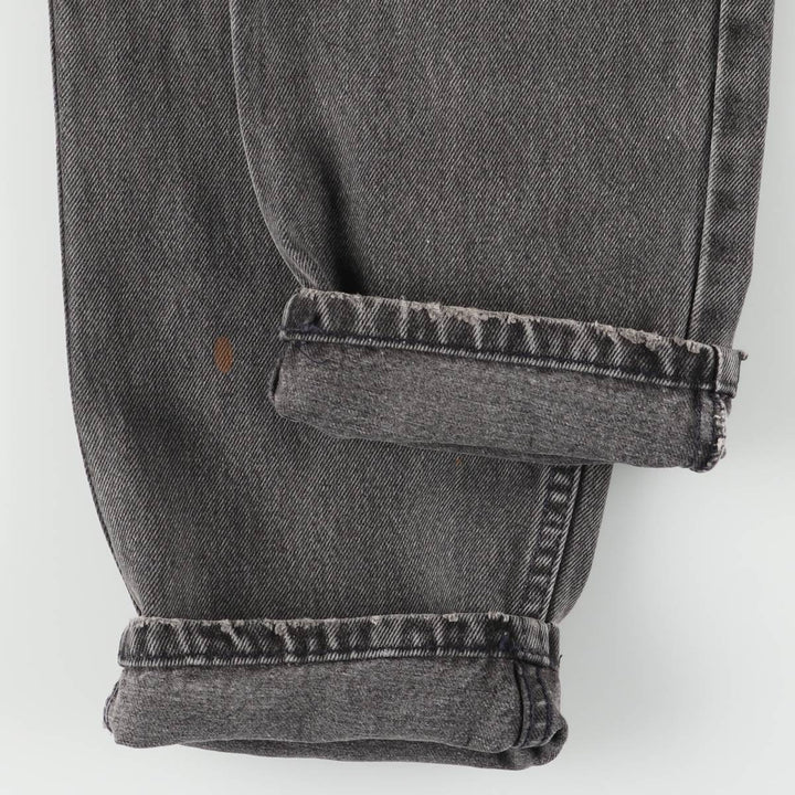 Levi's 550 Relaxed Fit Tapered Leg Men's Tapered Denim Pants with Orange Tabs and Black Denim, Size W33 unclear black type Vintage Second Hand
