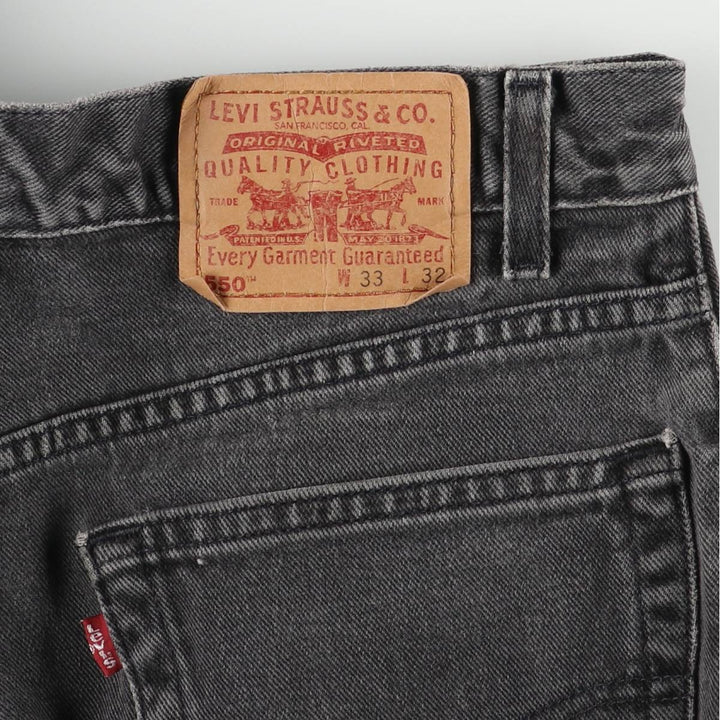 Levi's 550 Black Denim Tapered Denim Pants Men's W33 unclear black type Vintage Second Hand