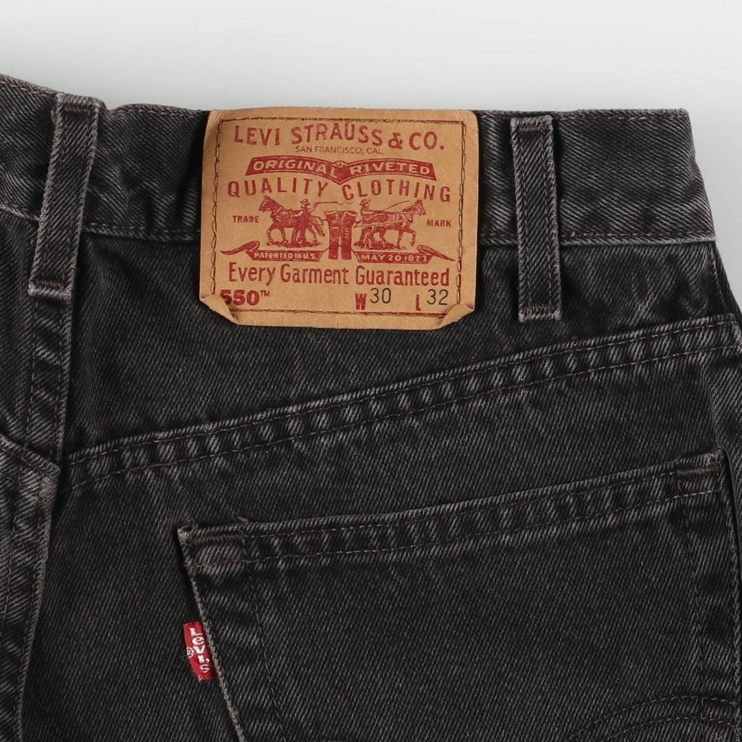 90'S Levi's 550 Relaxed Fit Tapered Denim Pants, Men's, Size W30, Vintage cotton black type Vintage Second Hand