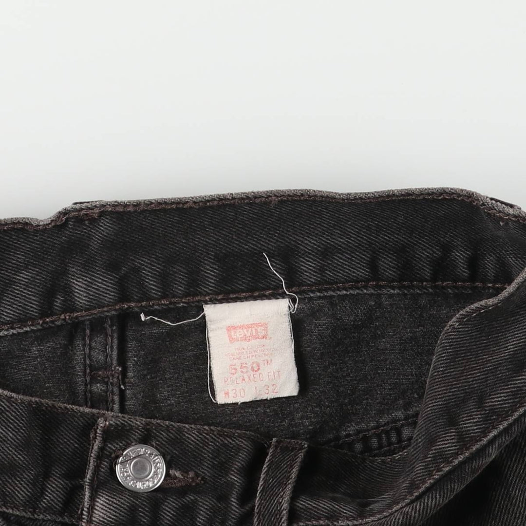 90'S Levi's 550 Relaxed Fit Tapered Denim Pants, Men's, Size W30, Vintage cotton black type Vintage Second Hand