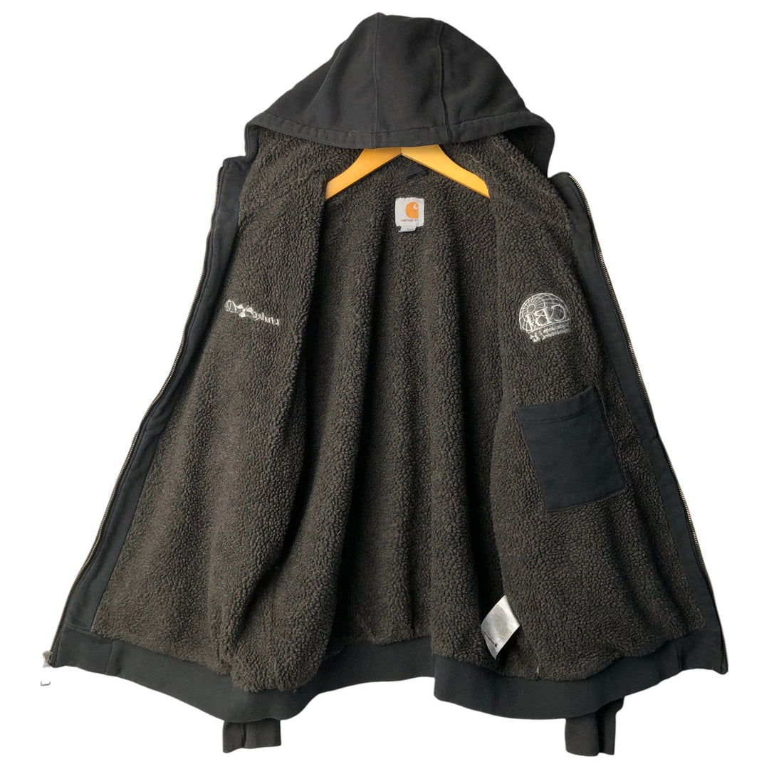 Carhartt Sweat Full Zip Hoodie Men's L size cotton black type Vintage Second Hand
