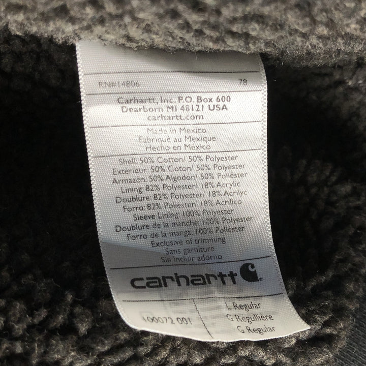 Carhartt Sweat Full Zip Hoodie Men's L size cotton black type Vintage Second Hand
