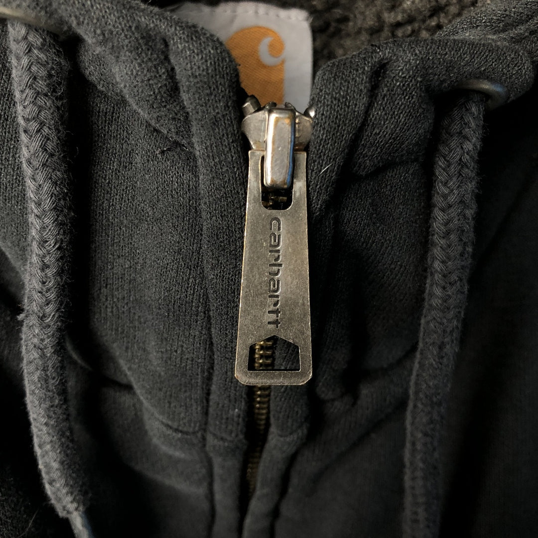 Carhartt Sweat Full Zip Hoodie Men's L size cotton black type Vintage Second Hand