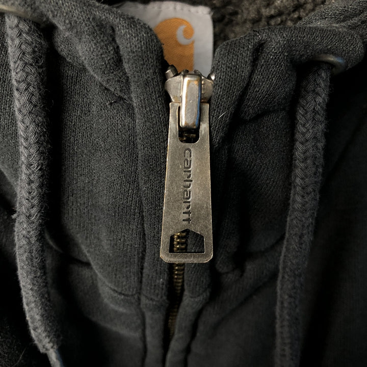 Carhartt Sweat Full Zip Hoodie Men's L size cotton black type Vintage Second Hand