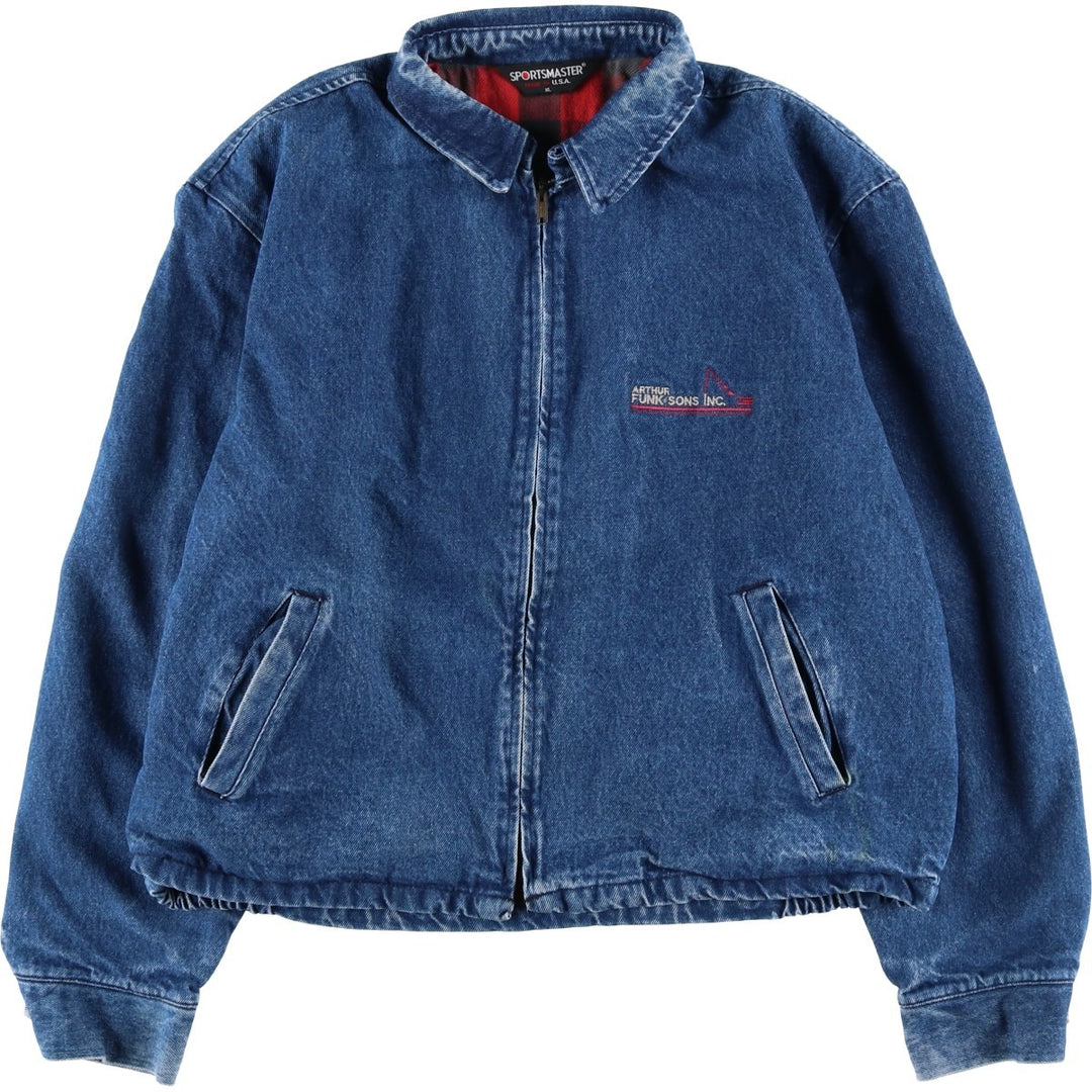 Vintage 1980'S SPORTSMASTER denim swing top sports jacket, made in the USA, men's size XL cotton blue type Vintage Second Hand