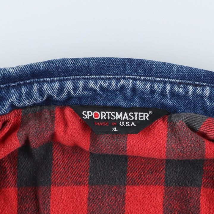 Vintage 1980'S SPORTSMASTER denim swing top sports jacket, made in the USA, men's size XL cotton blue type Vintage Second Hand