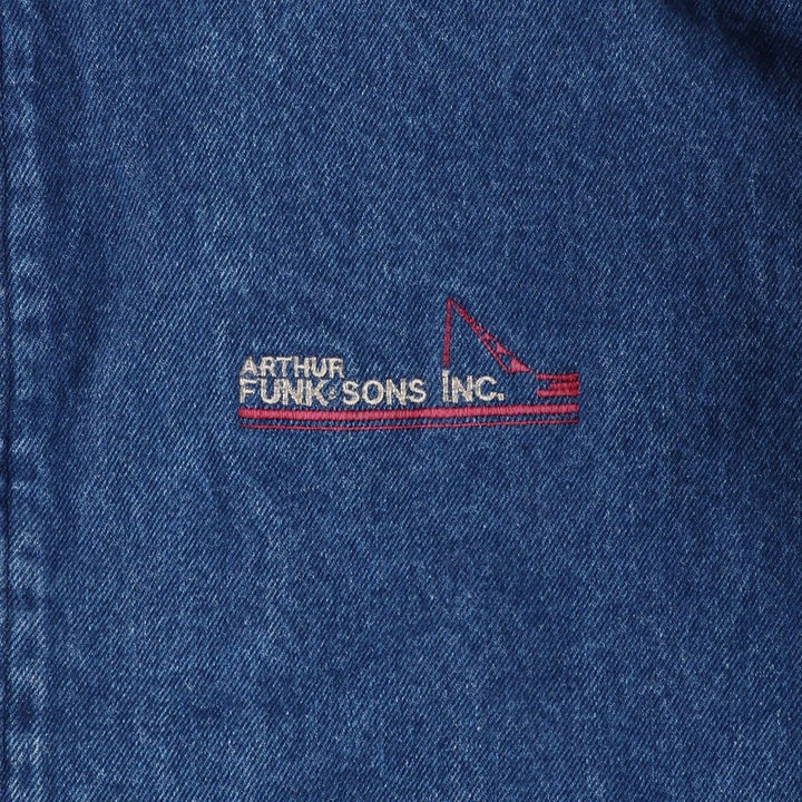 Vintage 1980'S SPORTSMASTER denim swing top sports jacket, made in the USA, men's size XL cotton blue type Vintage Second Hand