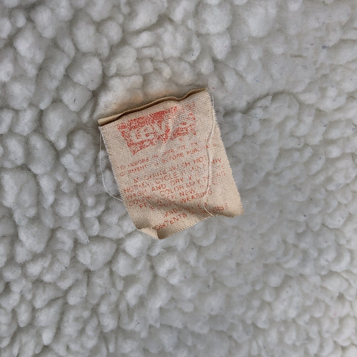 80'S Levi's 70609-0219 Chemical Wash Denim Boa Jacket Made in USA Men's Size L Vintage cotton blue type Vintage Second Hand