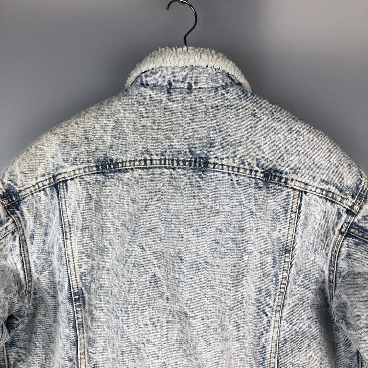 80'S Levi's 70609-0219 Chemical Wash Denim Boa Jacket Made in USA Men's Size L Vintage cotton blue type Vintage Second Hand