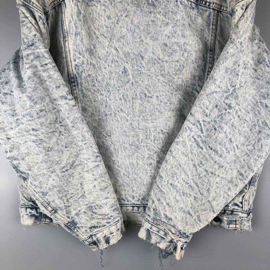 80'S Levi's 70609-0219 Chemical Wash Denim Boa Jacket Made in USA Men's Size L Vintage cotton blue type Vintage Second Hand