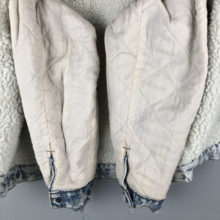 80'S Levi's 70609-0219 Chemical Wash Denim Boa Jacket Made in USA Men's Size L Vintage cotton blue type Vintage Second Hand