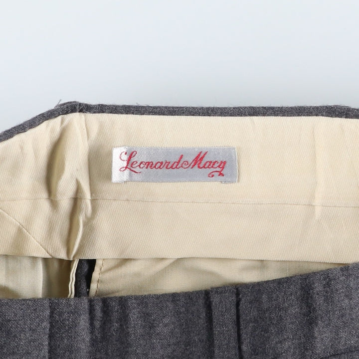LEONARD MACY Wool Pants, Made in USA, Men's, Size W33 wool gray type Vintage Second Hand
