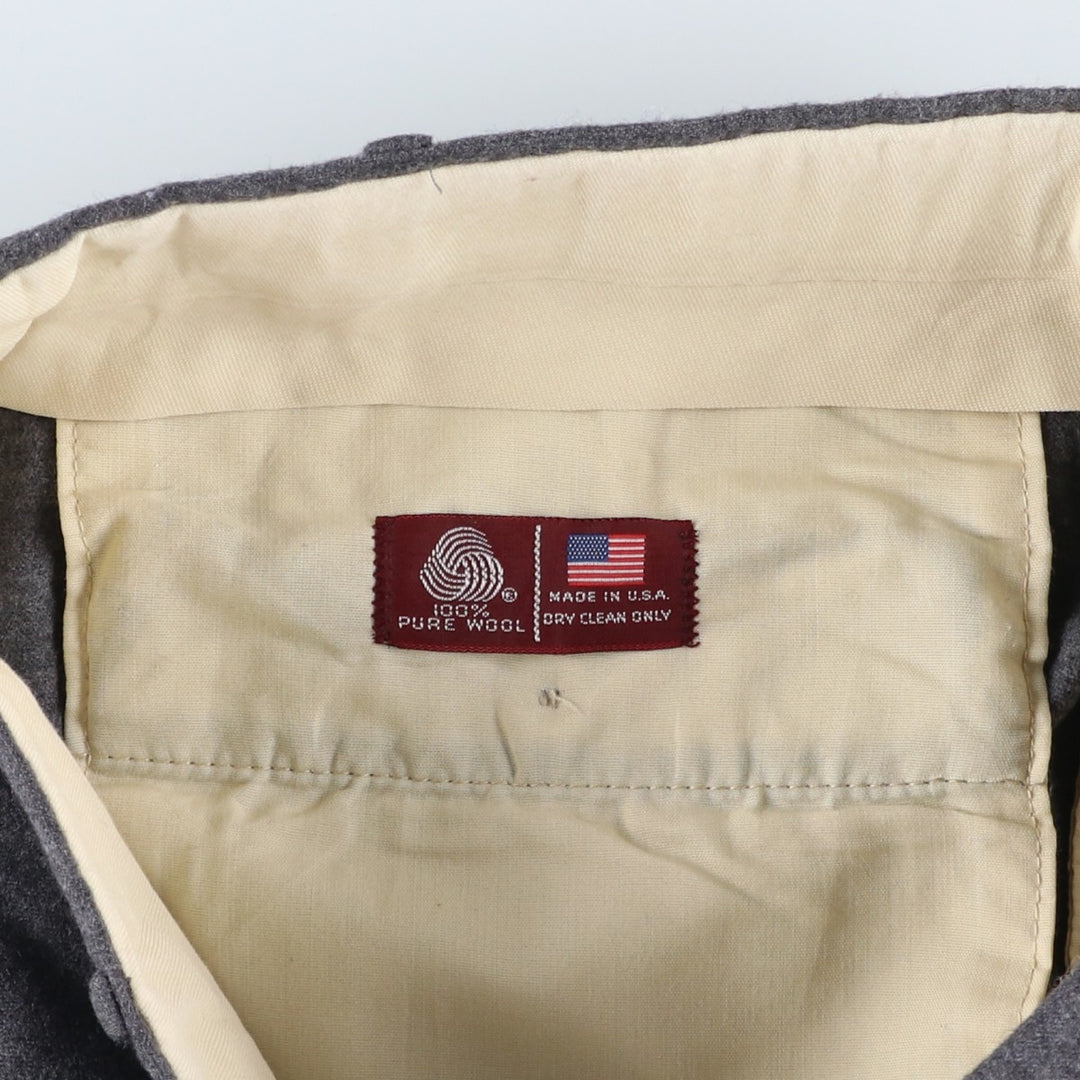 LEONARD MACY Wool Pants, Made in USA, Men's, Size W33 wool gray type Vintage Second Hand