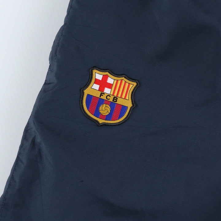 Nike warm-up pants, La Liga Barcelona nylon pants, crinkly pants, men's size L polyester navy blue type Vintage Second Hand
