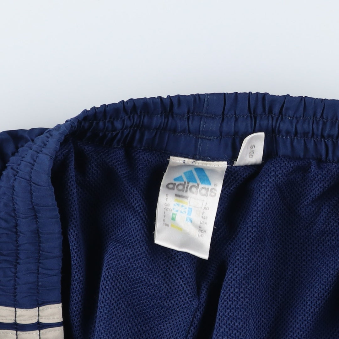 00'S Adidas warm-up pants, nylon pants, rustling pants, men's size L polyester navy blue type Vintage Second Hand