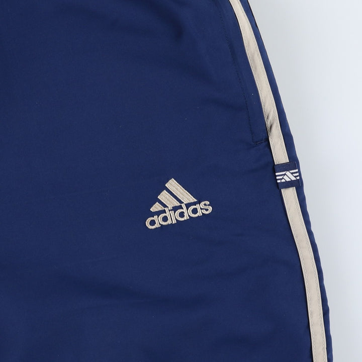 00'S Adidas warm-up pants, nylon pants, rustling pants, men's size L polyester navy blue type Vintage Second Hand