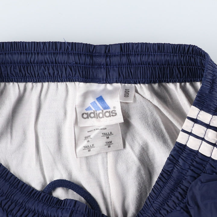 00'S Adidas nylon pants, rustling pants, men's size M Nylon navy blue type Vintage Second Hand