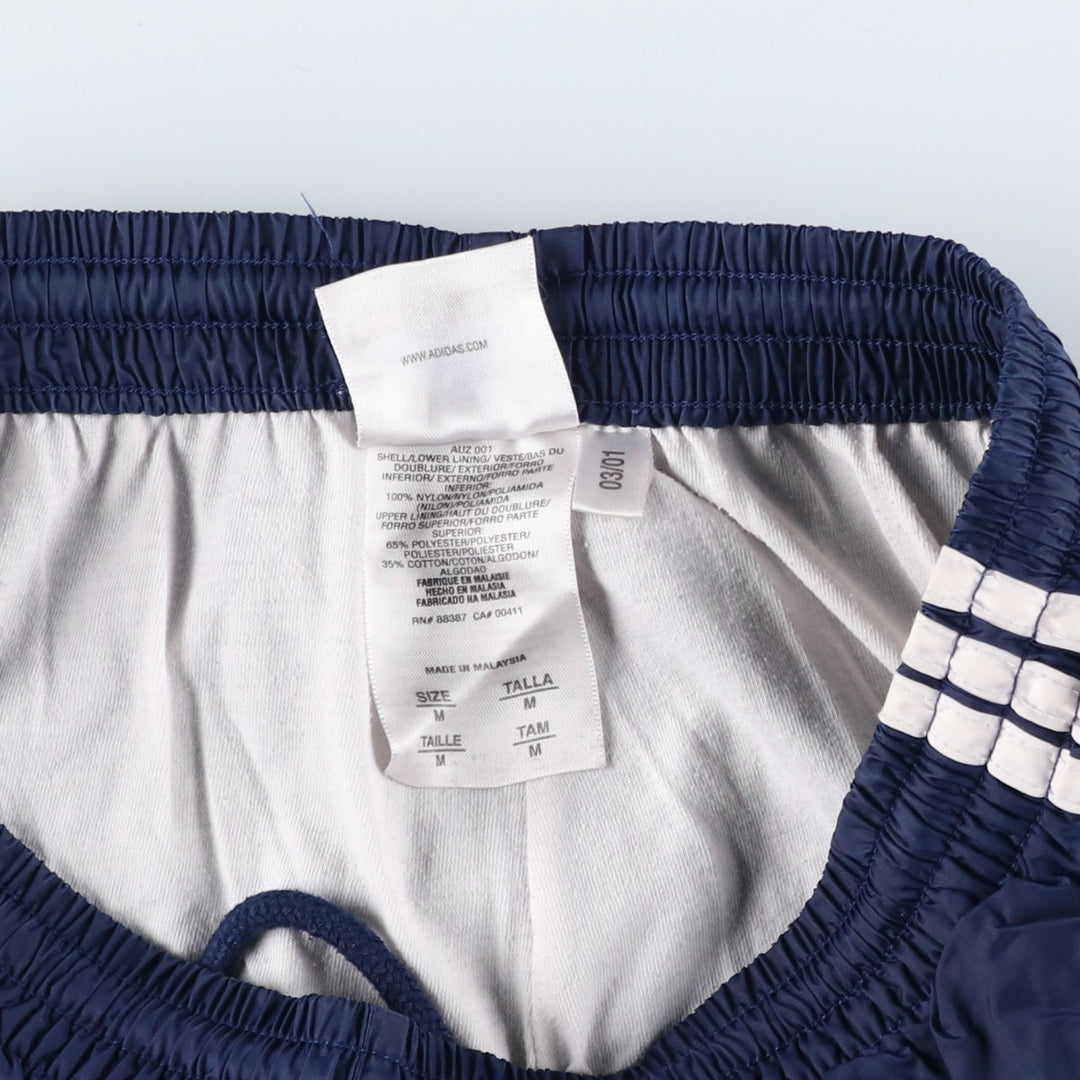 00'S Adidas nylon pants, rustling pants, men's size M Nylon navy blue type Vintage Second Hand