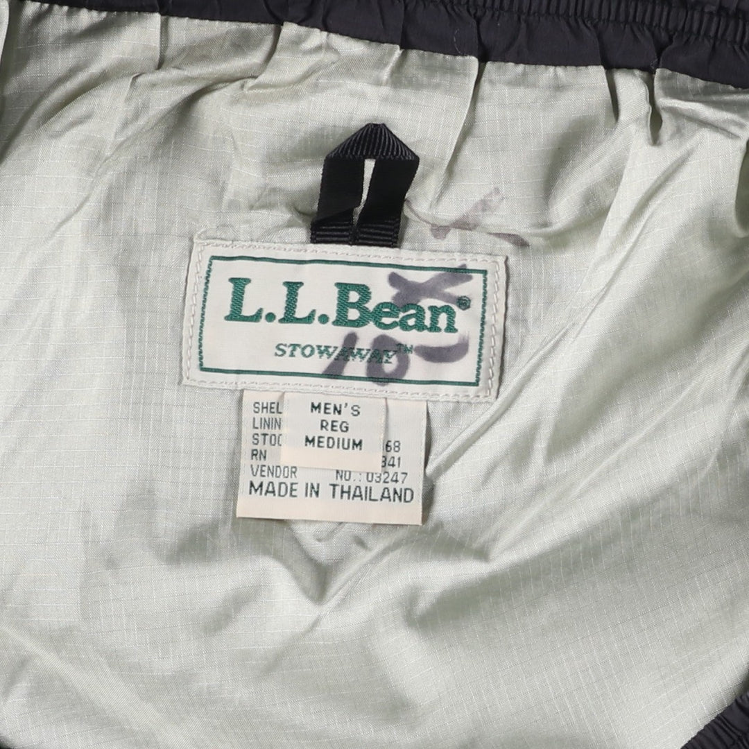 90'S LLBean GORE-TEX nylon pants, men's size M. Nylon black type Vintage Second Hand