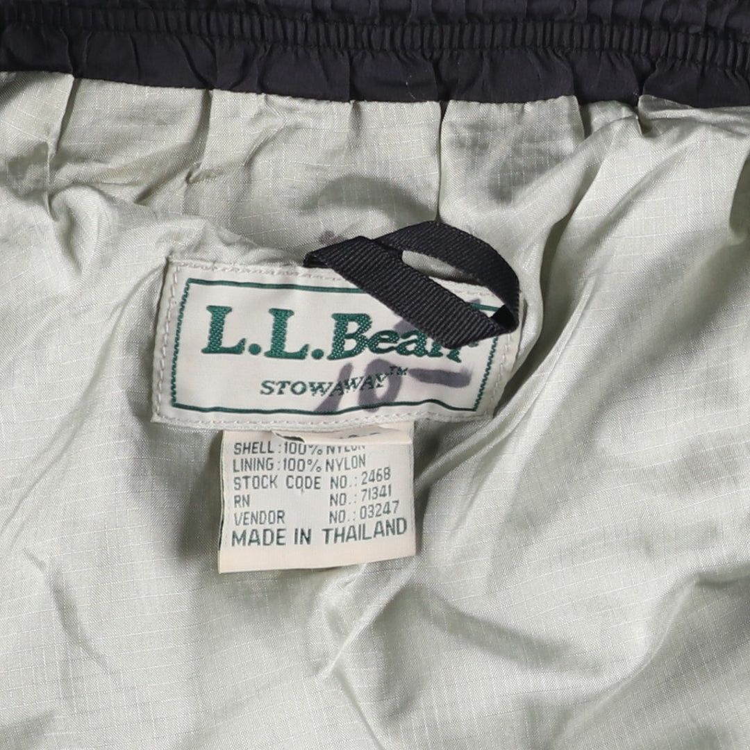 90'S LLBean GORE-TEX nylon pants, men's size M. Nylon black type Vintage Second Hand