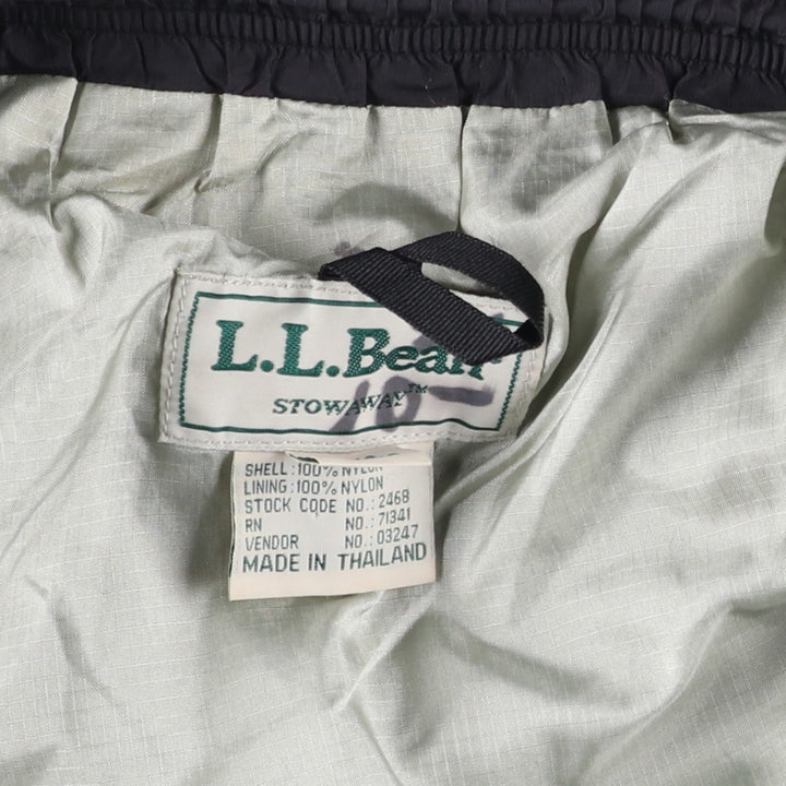 90'S LLBean GORE-TEX nylon pants, men's size M. Nylon black type Vintage Second Hand