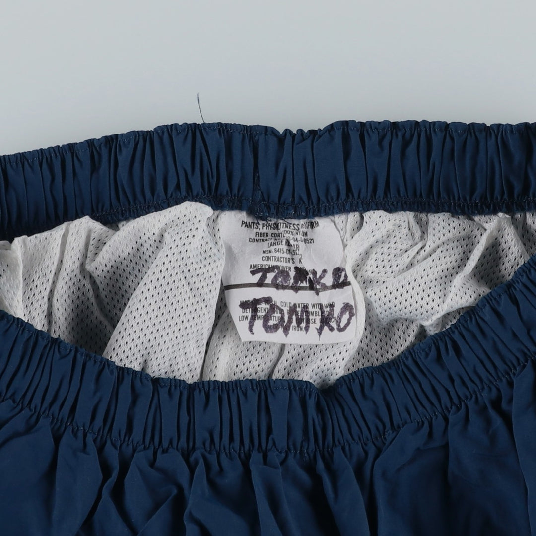 2000'S US Military PTU Training Pants, Nylon, Shaka Shaka Pants, Made in USA, Large Regular, Men's Size L Nylon navy blue type Vintage Second Hand