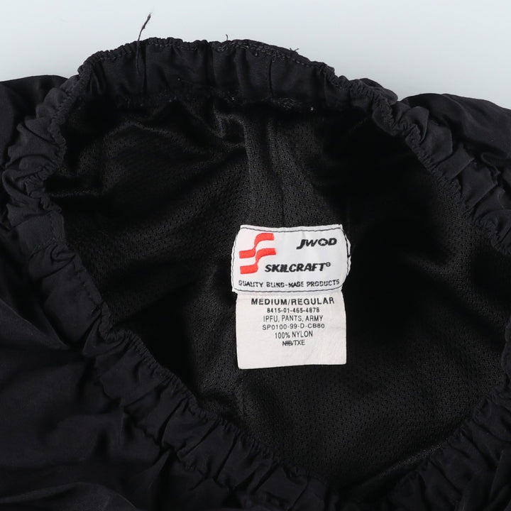 1990'S US Military IPFU Training Pants, Nylon, Shaka Shaka Pants, Made in USA, Medium Nylon black type Vintage Second Hand