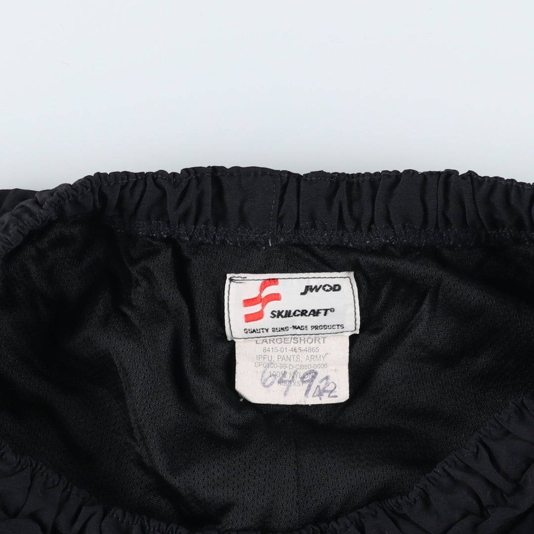 1990'S US Military IPFU Training Pants, Nylon, Shaka Shaka Pants, Made in USA, Large Nylon black type Vintage Second Hand