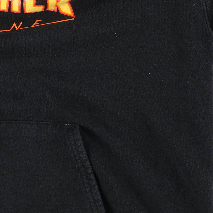 Thrasher Fire Pattern Pullover Hoodie, Men's Size L cotton black type Vintage Second Hand