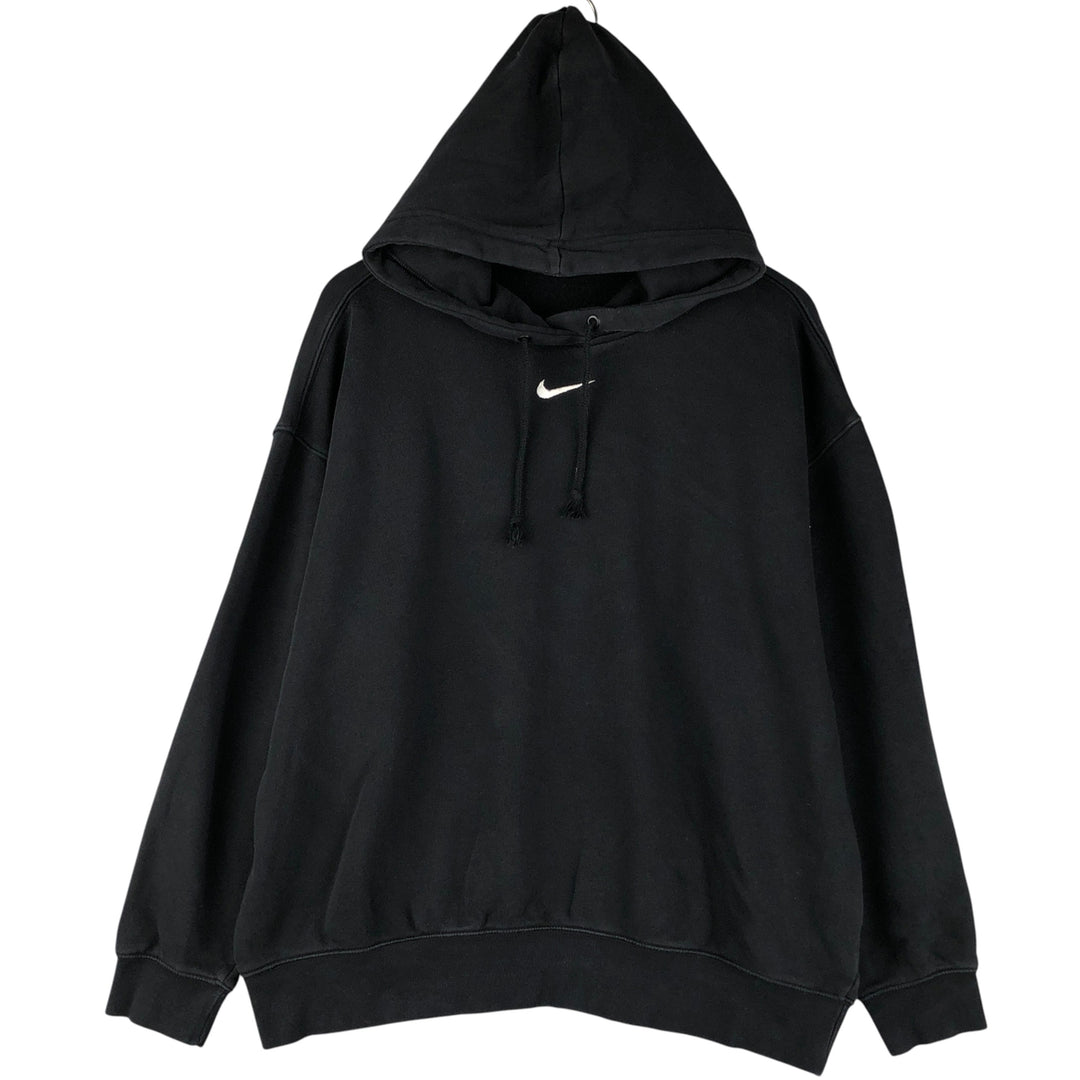 Nike Center Logo Sweat Pullover Hoodie, Men's Size M cotton black type Vintage Second Hand
