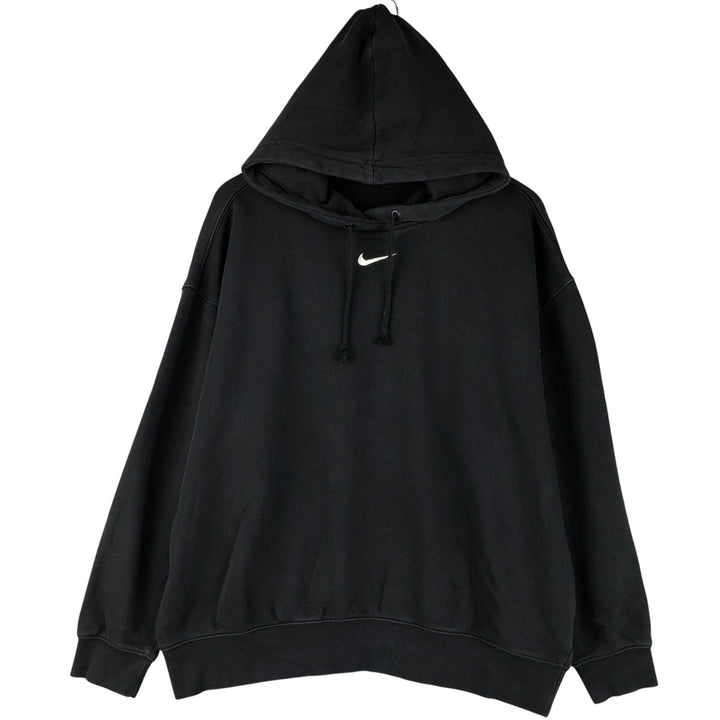 Nike Center Logo Sweat Pullover Hoodie, Men's Size M cotton black type Vintage Second Hand