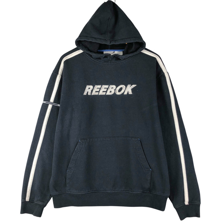 Reebok Sweat Pullover Hoodie Men's Size L polyester navy blue type Vintage Second Hand